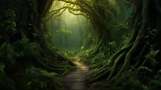 热带雨林森林树木摄影图