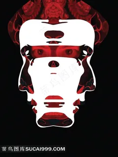鬼魅的人脸电影魔警创意海报 鬼魅的人脸电影魔警创意海报