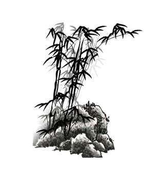 竹子水墨画中国风国画墨水书法竹子画