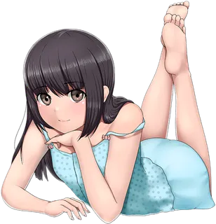 蓝色衣服女孩卡通简笔素材人物