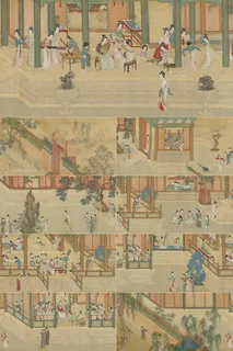 14张汉宫春晓图(仇英绘本)国画图片