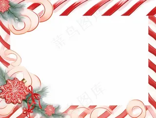 圣诞边框装饰圣诞树圣诞老人可爱卡插画背景