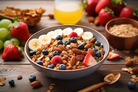 水果麦片坚果酸奶捞美食甜点摄影图 水果麦片坚果酸奶捞美食甜点摄影图