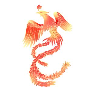 手绘国潮中国风神龙凤凰卡通形象插画装饰元素图案PSD设计素材