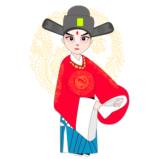 卡通京剧戏剧人物脸谱插画PNG图片 国潮中国风Q版戏剧人物PS素材