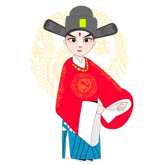 卡通京剧戏剧人物脸谱插画PNG图片 国潮中国风Q版戏剧人物PS素材