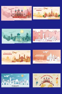 矢量欧式建筑插画