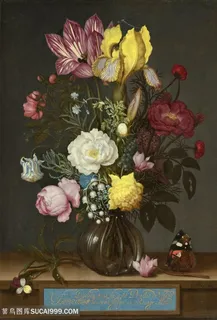 桌上的花卉油画图片 桌上的花卉油画图片