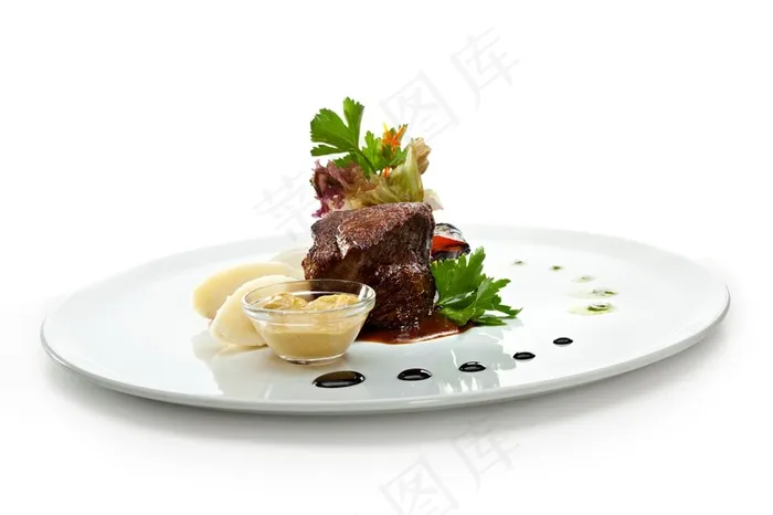 精致牛排摆盘
