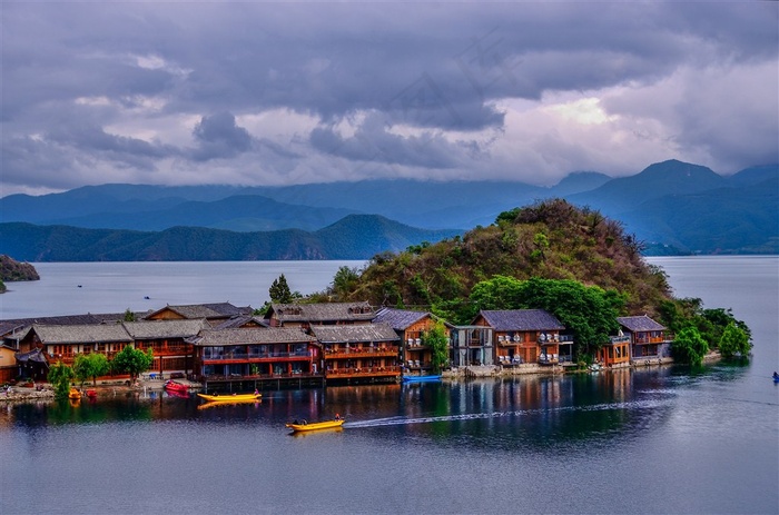 云南泸沽湖风景高清素材