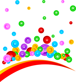 圆形下落球线条卡通