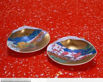 印有樱花的贝壳