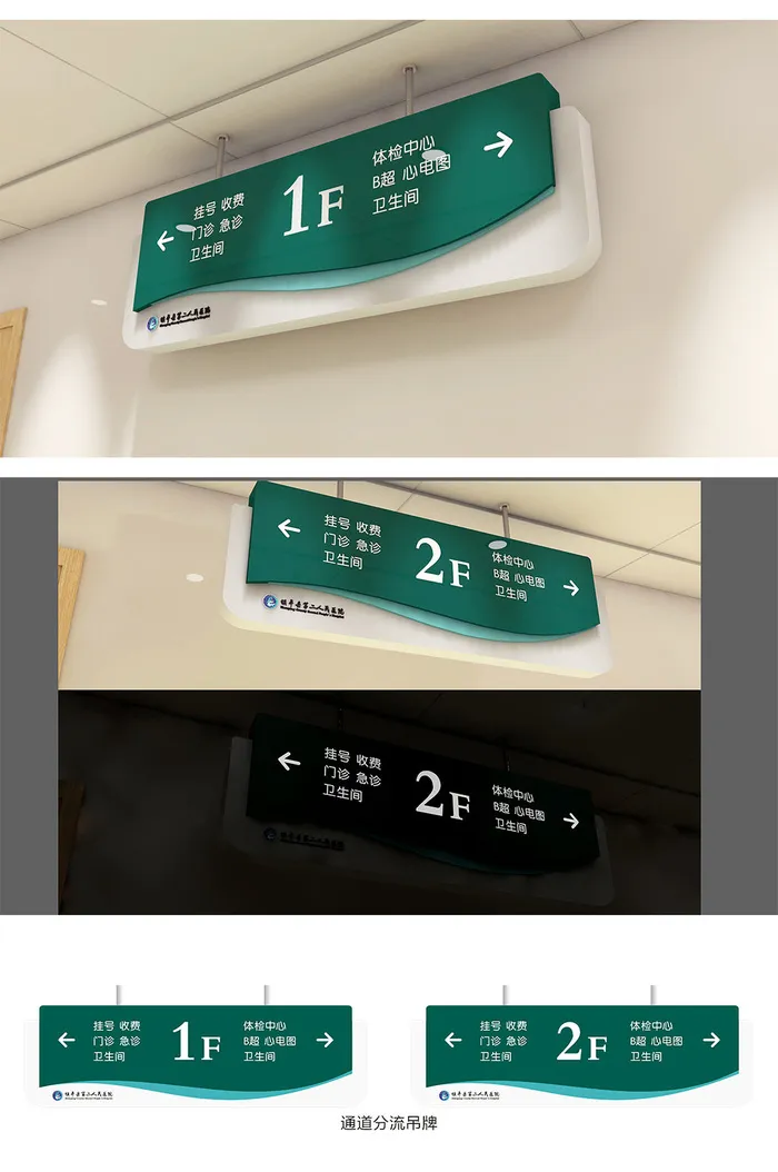 医疗医院通道分流吊牌导视牌医院吊牌cdr矢量模版下载