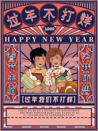 电商宝贝详情页模板中国风过年春节不打烊