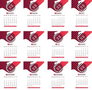 简约红白色新年2023年日历