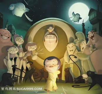 快乐的动漫人物电影夜曲海报