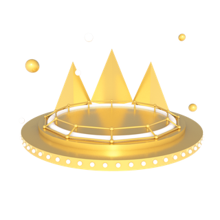 电商金色几何舞台展台免扣