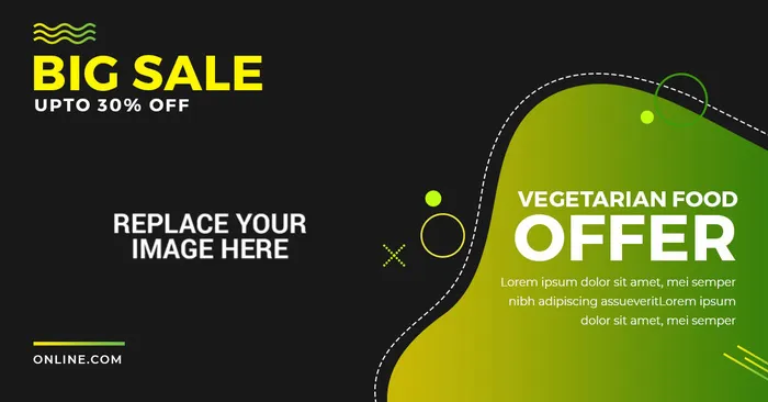 广告销售黑绿横幅素材psd模版下载