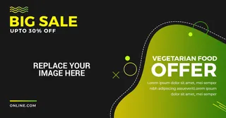 广告销售黑绿横幅素材