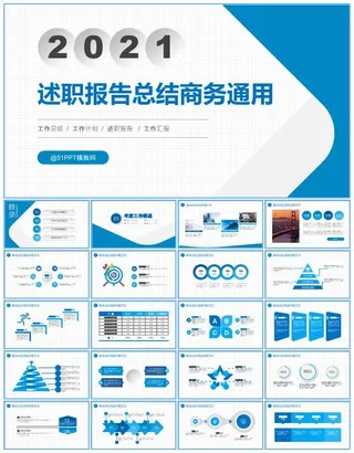 微立体几何风述职报告总结商务通用ppt模板
