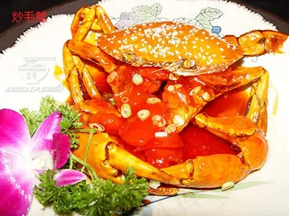 炒毛蟹美食元素菜品