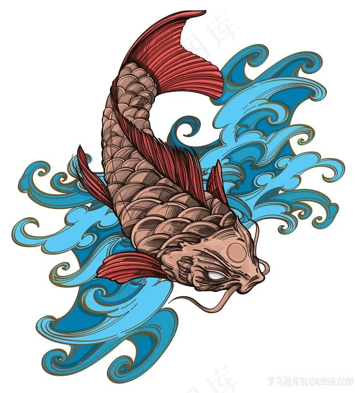 金鱼鲤鱼原图高清壁画打印喷绘字画年画素材