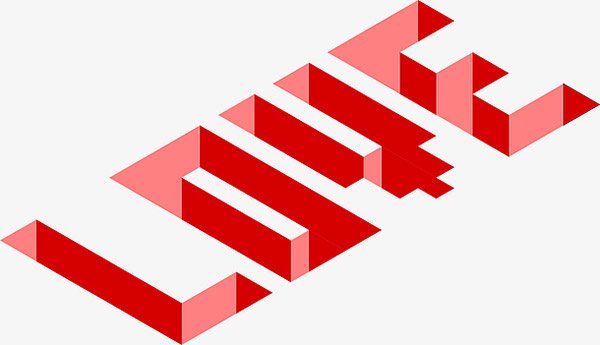 LOVE红色立体平铺