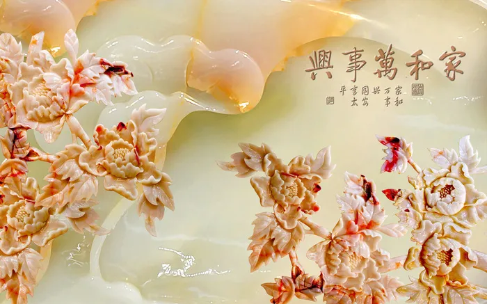 雕塑玉雕背景风景psd模版下载