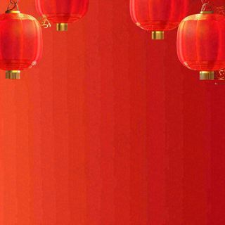 中国红创意喜庆灯笼，元旦新年小年除夕