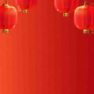 中国红创意喜庆灯笼，元旦新年小年除夕