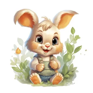卡通动物兔子元素