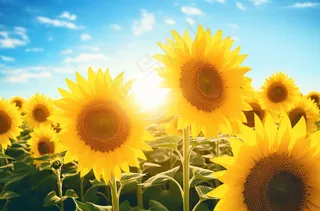 向日葵花海摄影图