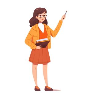 教师女孩拿着笔免抠