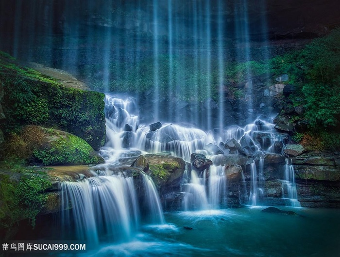 山水瀑布风景瀑布图片素材