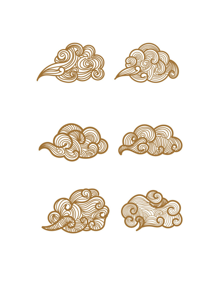 中国风古典式线条祥云纹底纹图案纹理装饰背景素材AI素材