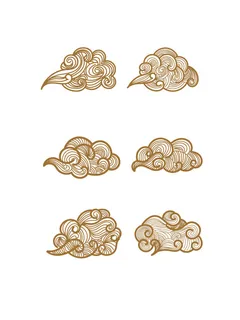 中国风古典式线条祥云纹底纹图案纹理装饰背景素材AI素材