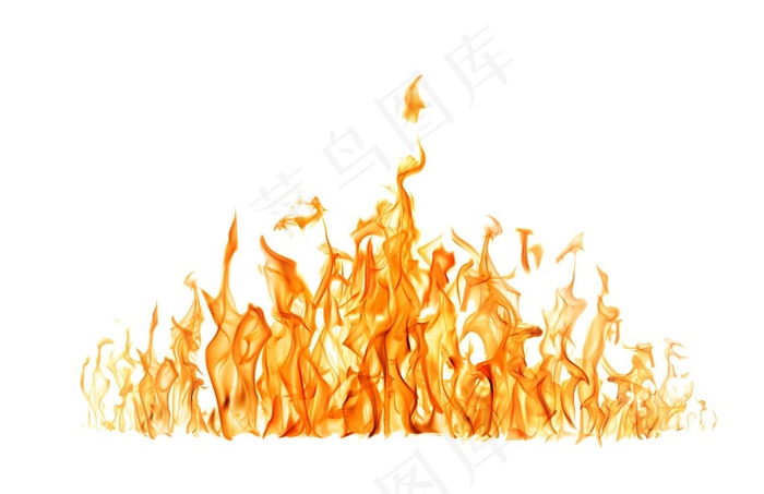 金黄色熊熊燃烧的火苗高清图片