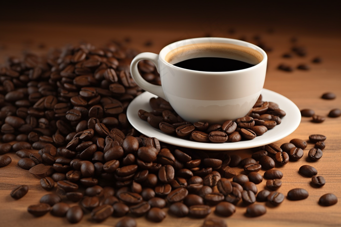 咖啡下午茶咖啡豆摄影图