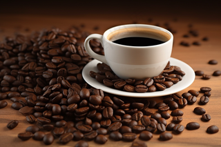 咖啡下午茶咖啡豆摄影图