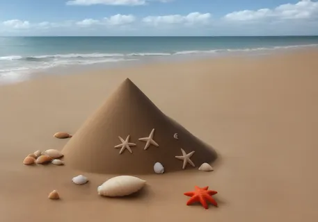 海滩沙堆城堡 (1)