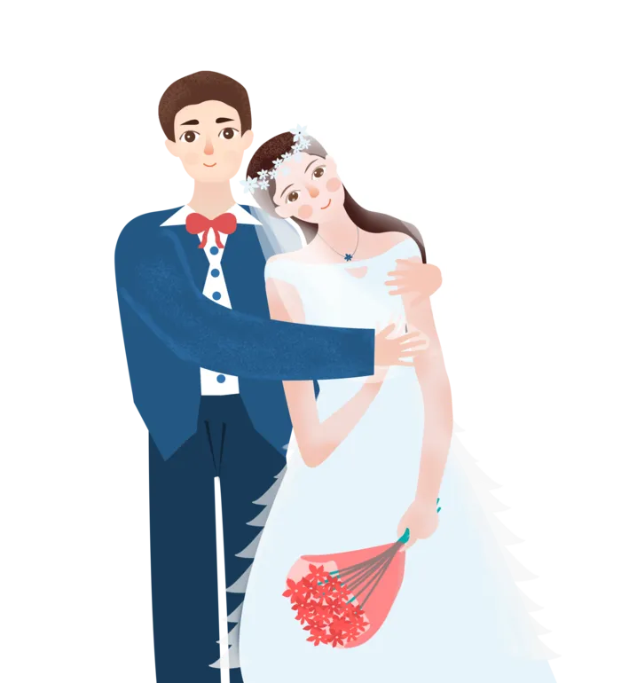 婚纱卡通人物婚礼白纱结婚婚纱摄影手绘