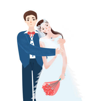 婚纱卡通人物婚礼白纱结婚婚纱摄影手绘