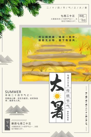 传统节气大暑海报