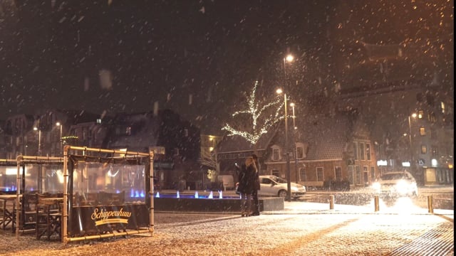 雪, 寒冷的, 冬天, 黑暗的, 夜晚, , 晚上