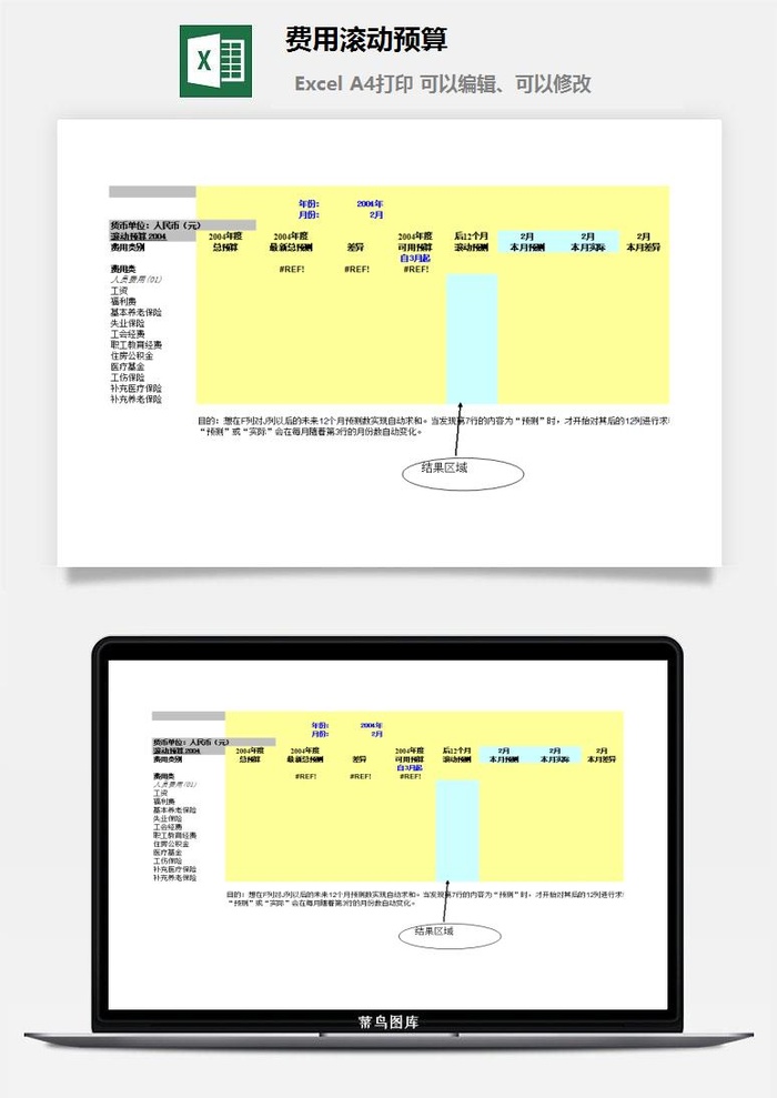 费用滚动预算excel模板