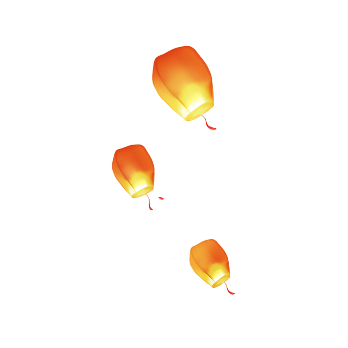 三只 孔明灯 PNG  节日 png素材