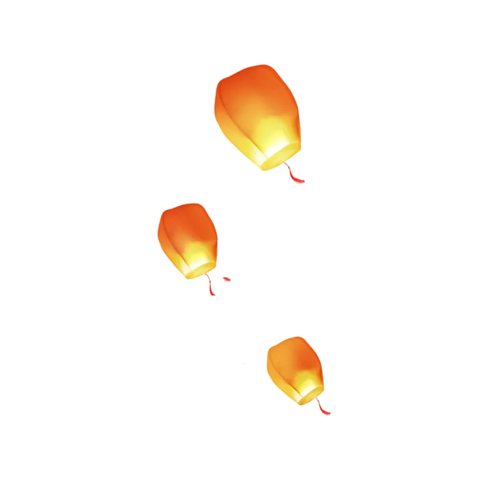 三只 孔明灯 PNG  节日 png素材
