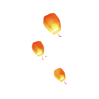 三只 孔明灯 PNG  节日 png素材