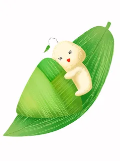 端午节粽子拟人化卡通形象插画