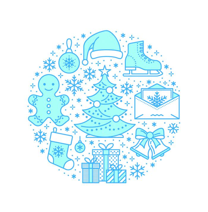 线性圣诞元素